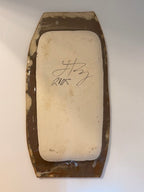 Signed Studio Pottery Platter, 2005 Handmade Ceramic Serving Tray, Earthy Brown and Blue Glaze