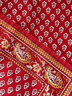 Red Block Print Table Runner