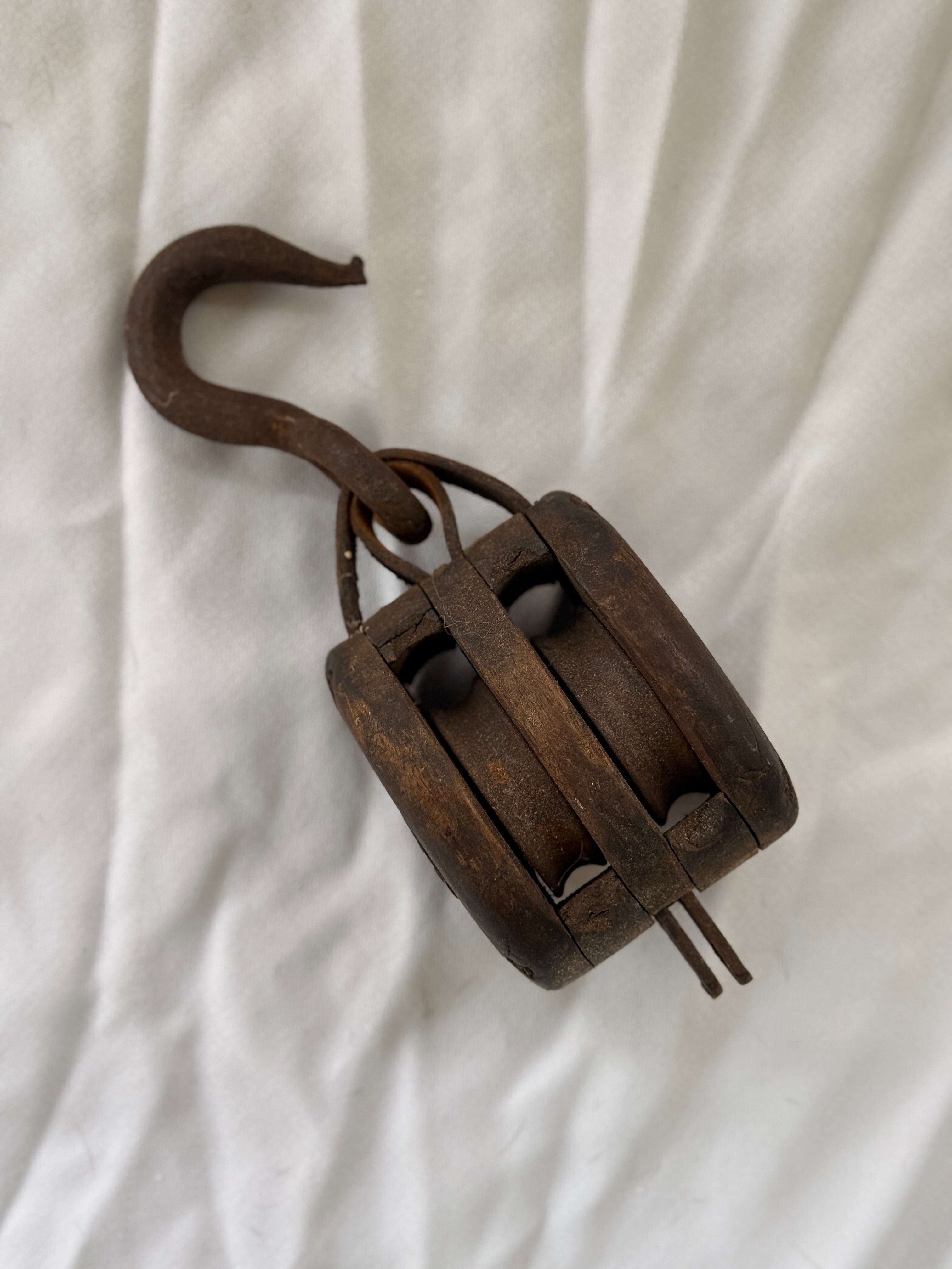 Vintage Pulley with Hook