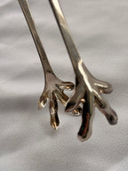 Silver Eagle Claw Ice Tongs