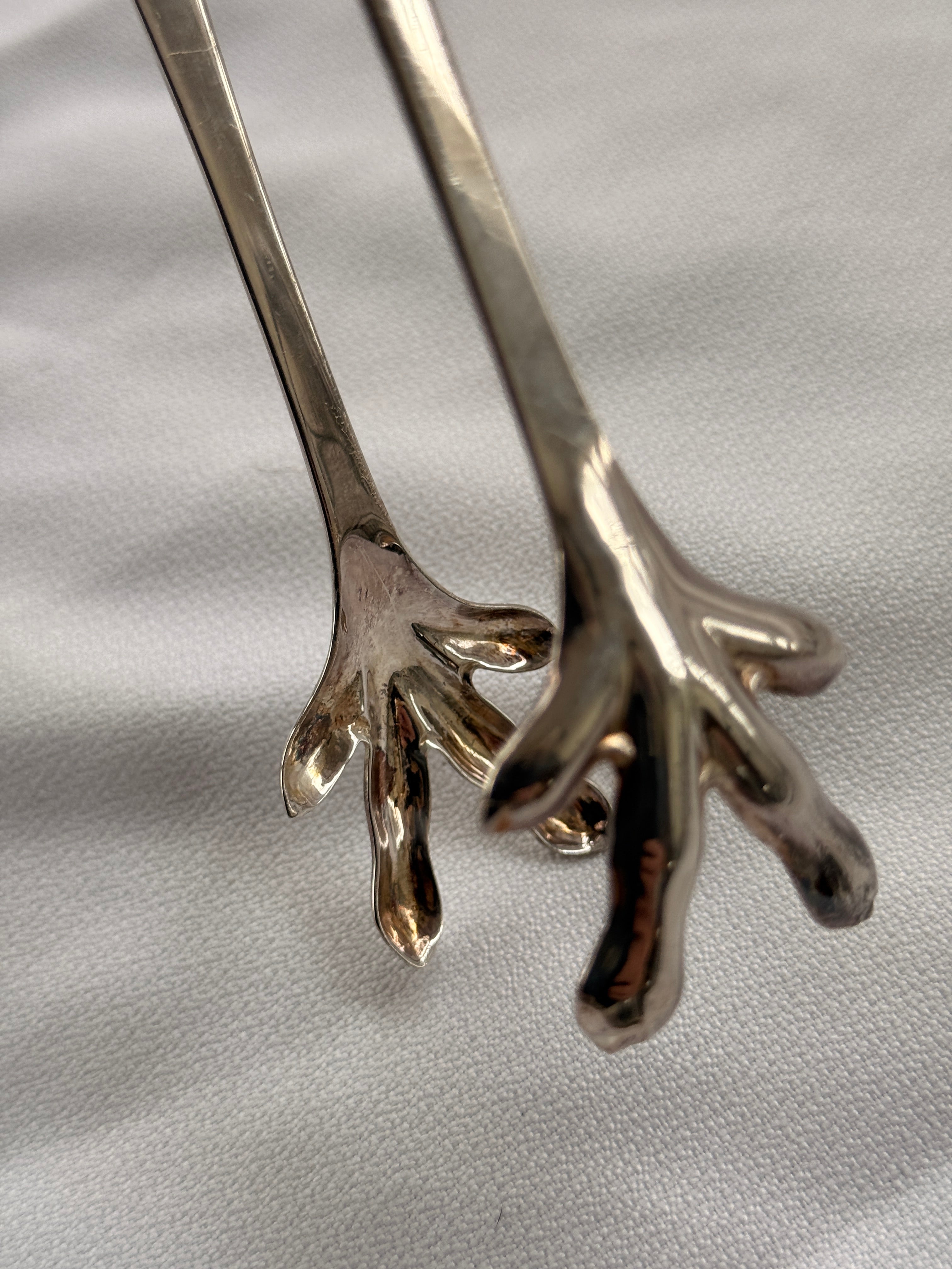 Silver Eagle Claw Ice Tongs