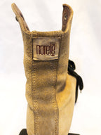 Vintage Norele Suede Roller Skates with Blue Wheels, Retro Roller Skating Decor