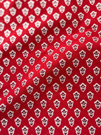 Vintage Red Block Print Table Runner, Reversible Cotton Indian-Style Table Linen, 69"