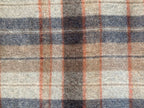 Vintage Italian Wool Plaid Blanket, Made in Italy Fringed Wool Throw, 53 x 57