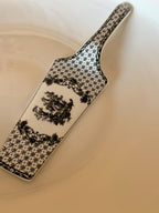 Ceramic Pie Server with Black & White Toile Pattern