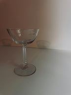 Vintage Etched Coupe Glasses, Set of 5 Champagne & Cocktail Coupes, Floral Stemware