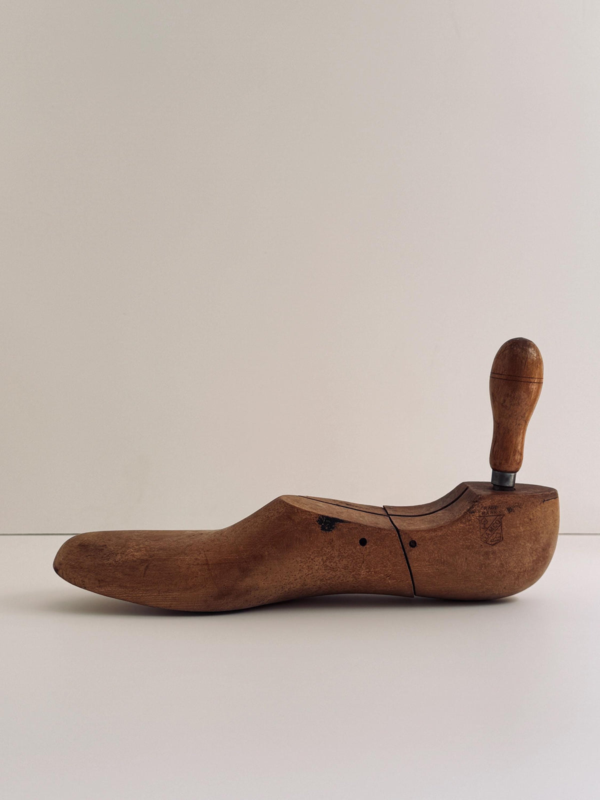 Vintage Wooden Cobbler's Shoe Last, Hinged Wood Shoe Form, Industrial Found Object