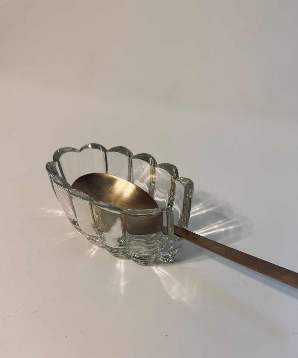 Ribbed Glass Spoon Rest