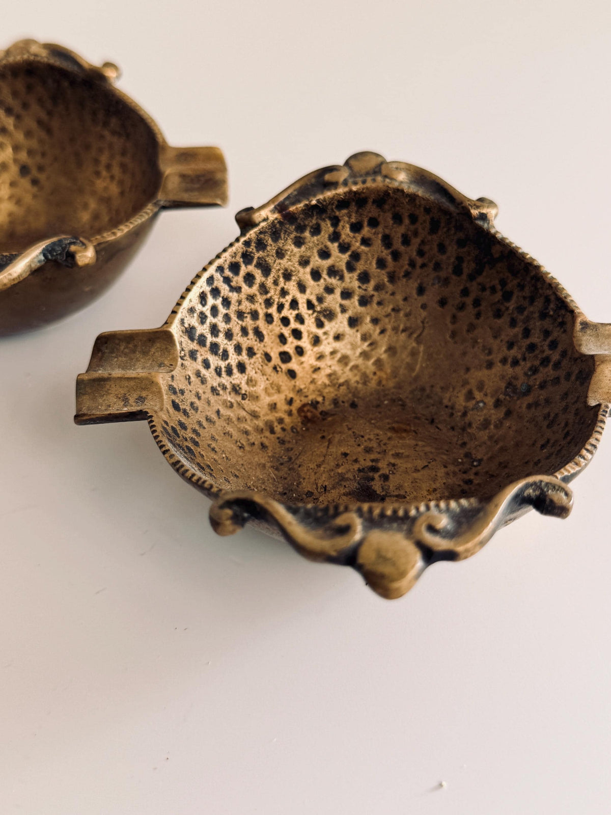 Vintage Brass Cigar Ashtray Bowl, Small Brass Catchall & Decorative Dish