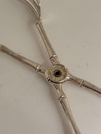 Vintage Silverplate Serving Tongs with Silver Bamboo Handles, Appetizer Tongs, Dessert