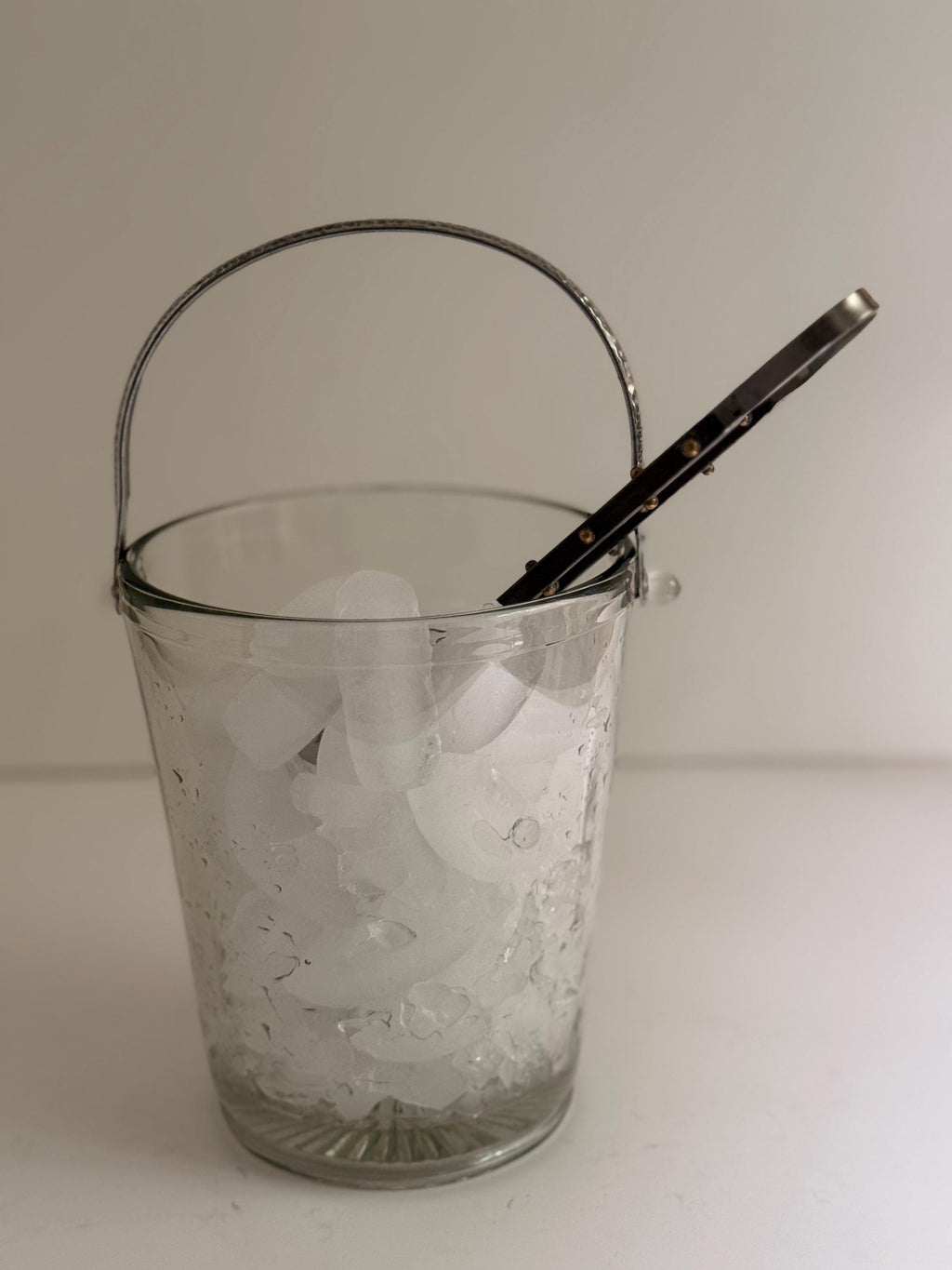 Etched Glass Ice Bucket