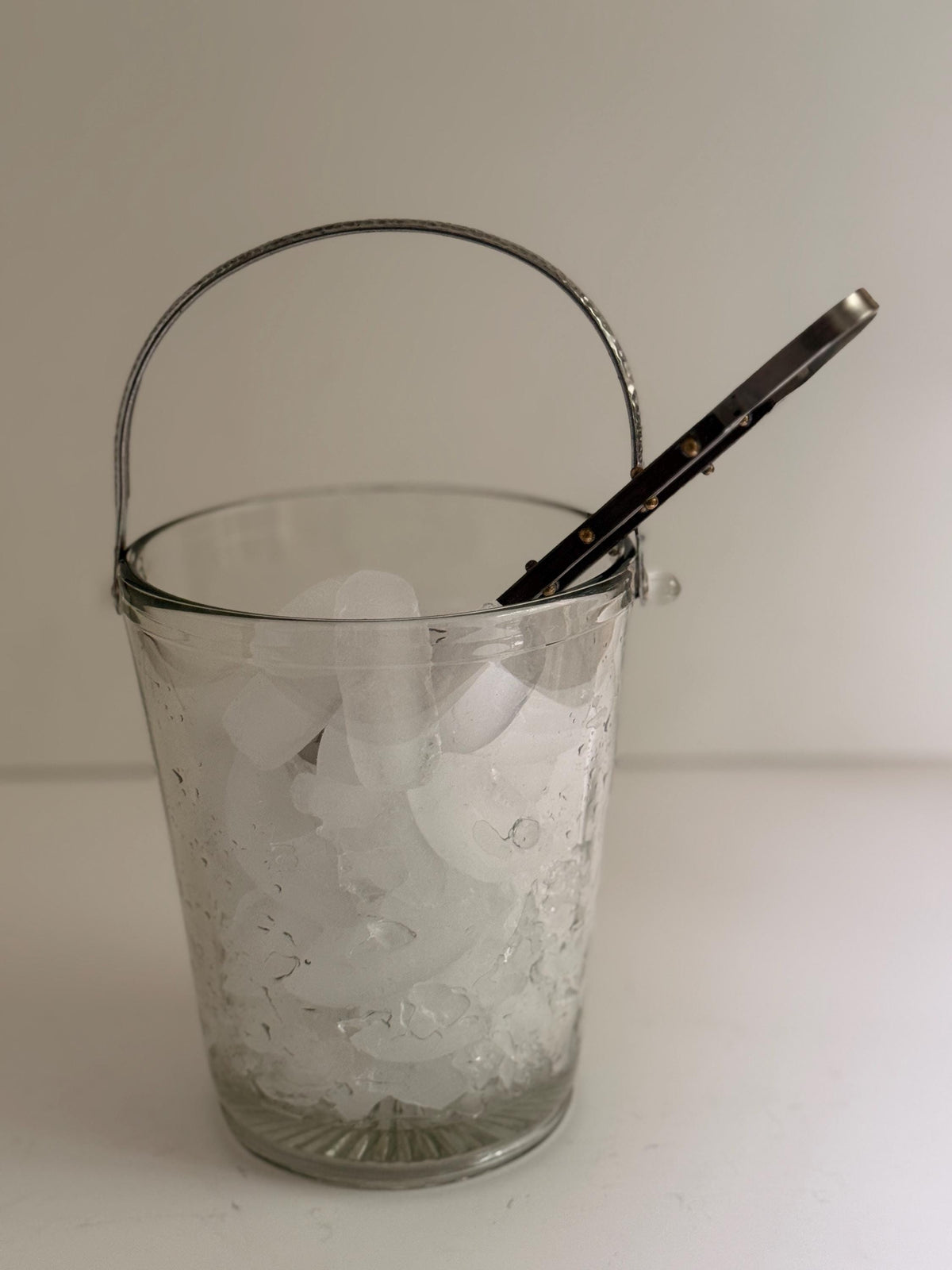 Etched Glass Ice Bucket