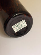 Vintage Amber Glass Decanter with Silver-Tone Stopper, Small Barware Bottle