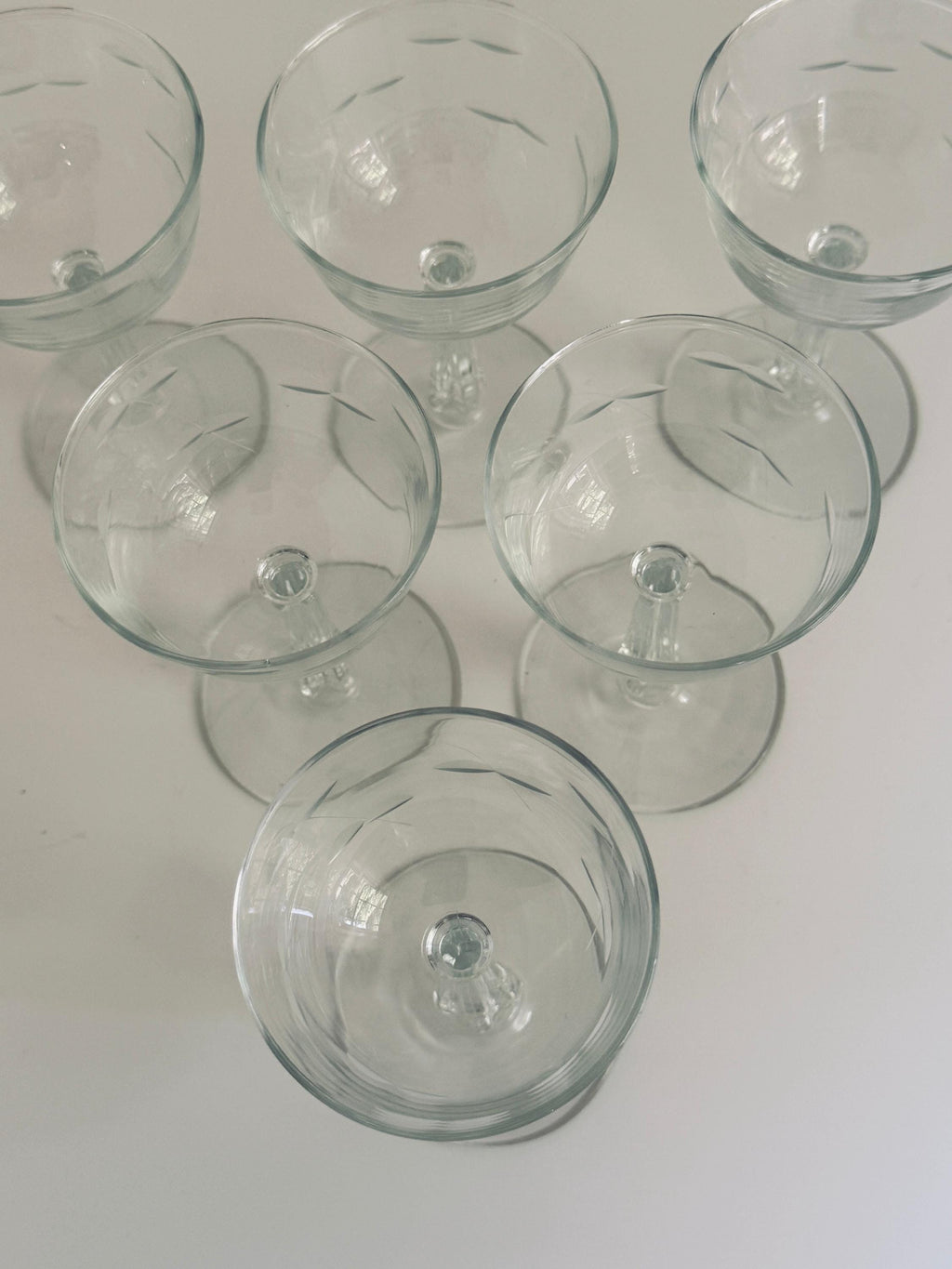 Set of 6 Etched Cordial Glasses