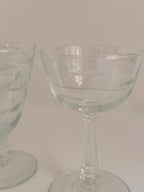 Set of 6 Etched Cordial Glasses