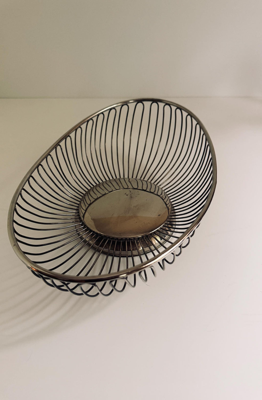 Vintage Silverplate Wire Bread Basket