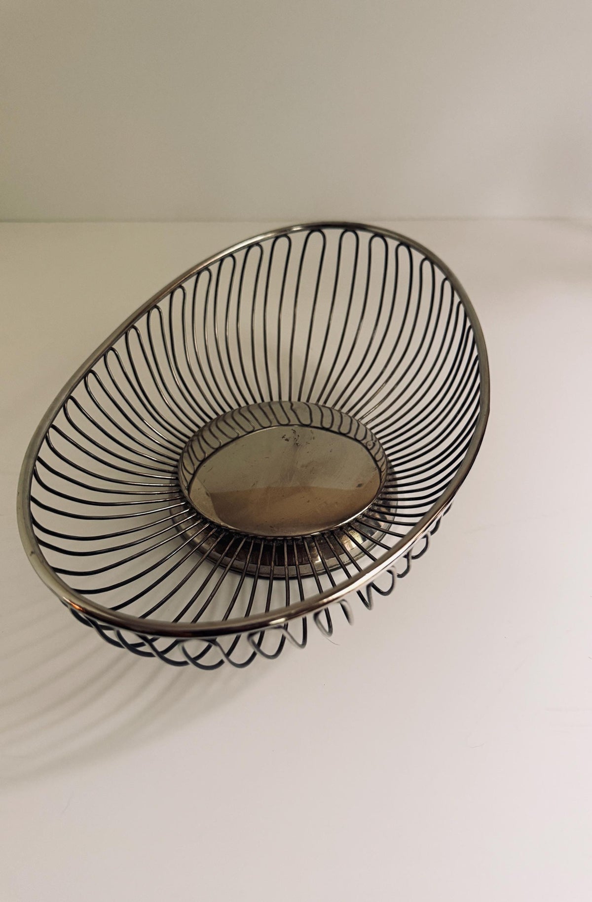 Vintage Silverplate Wire Bread Basket