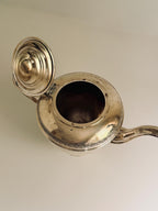 Vintage Silverplate Teapot: Pedestal Base, Decorative Border, Patina Wear