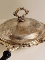 Silverplate Covered Vegetable Dish with Handle