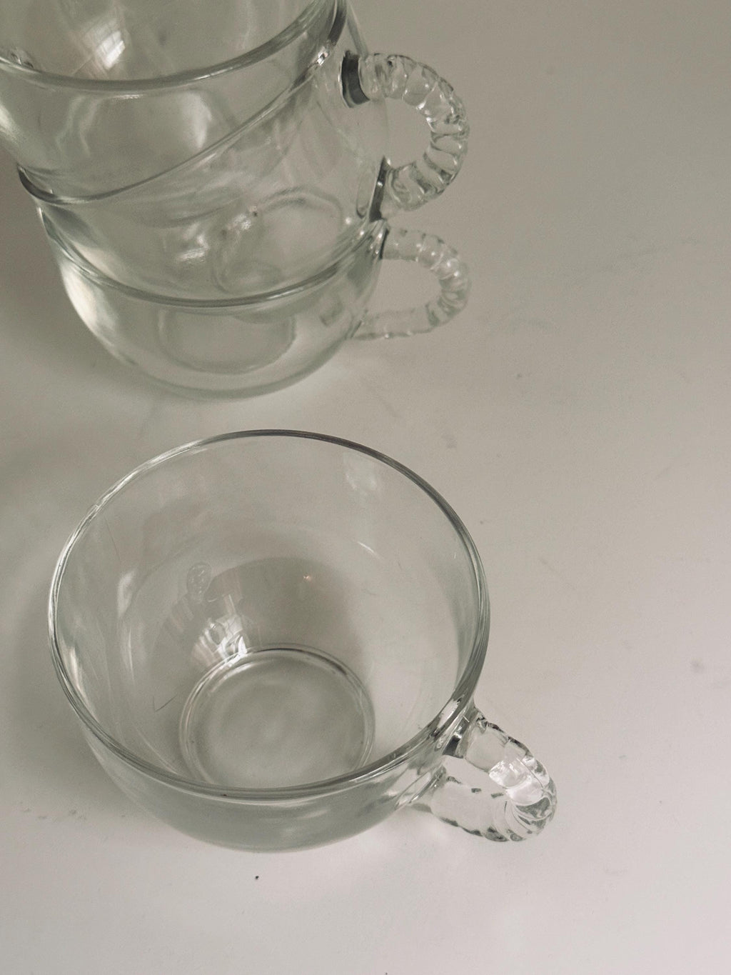 Vintage Hobnail Glass Mugs, Set of 4 Small Coffee Cups, Punch & Espresso Glasses