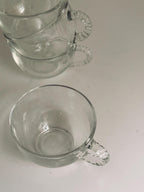 Vintage Hobnail Glass Mugs, Set of 4 Small Coffee Cups, Punch & Espresso Glasses
