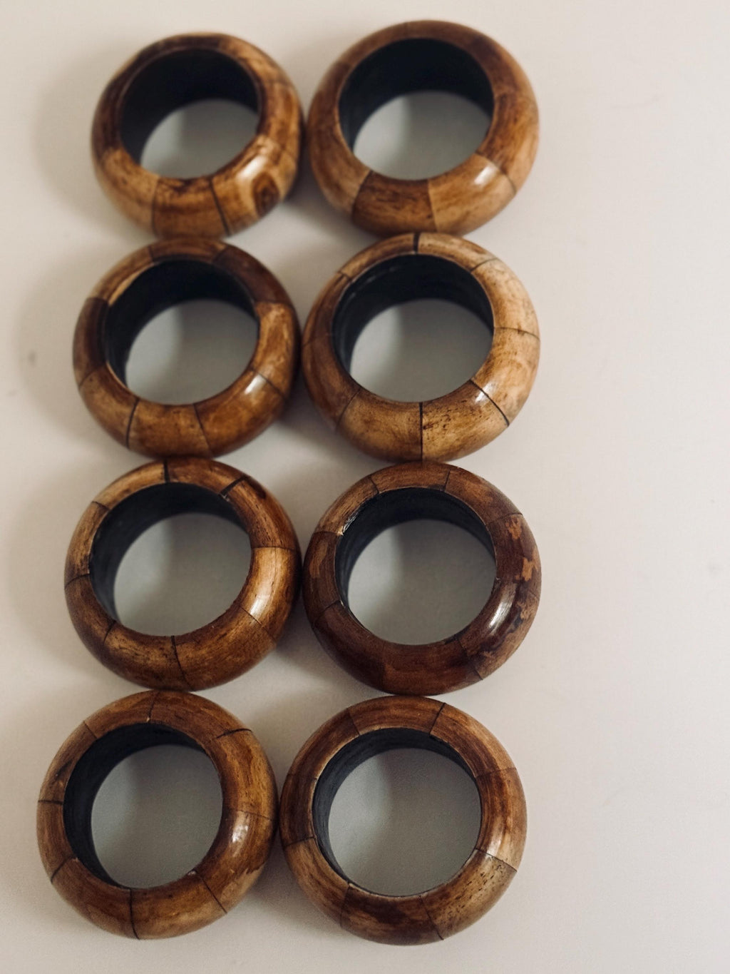 Set of 8 Wood Napkin Rings