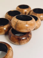 Set of 8 Wood Napkin Rings