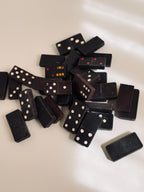 Vintage 2" Wooden Dominoes, Handcrafted Folk Art Game Pieces
