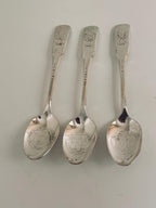 Vintage 13 Colonies Souvenir Spoon Set, Embossed State Seals, Collectible Silverware