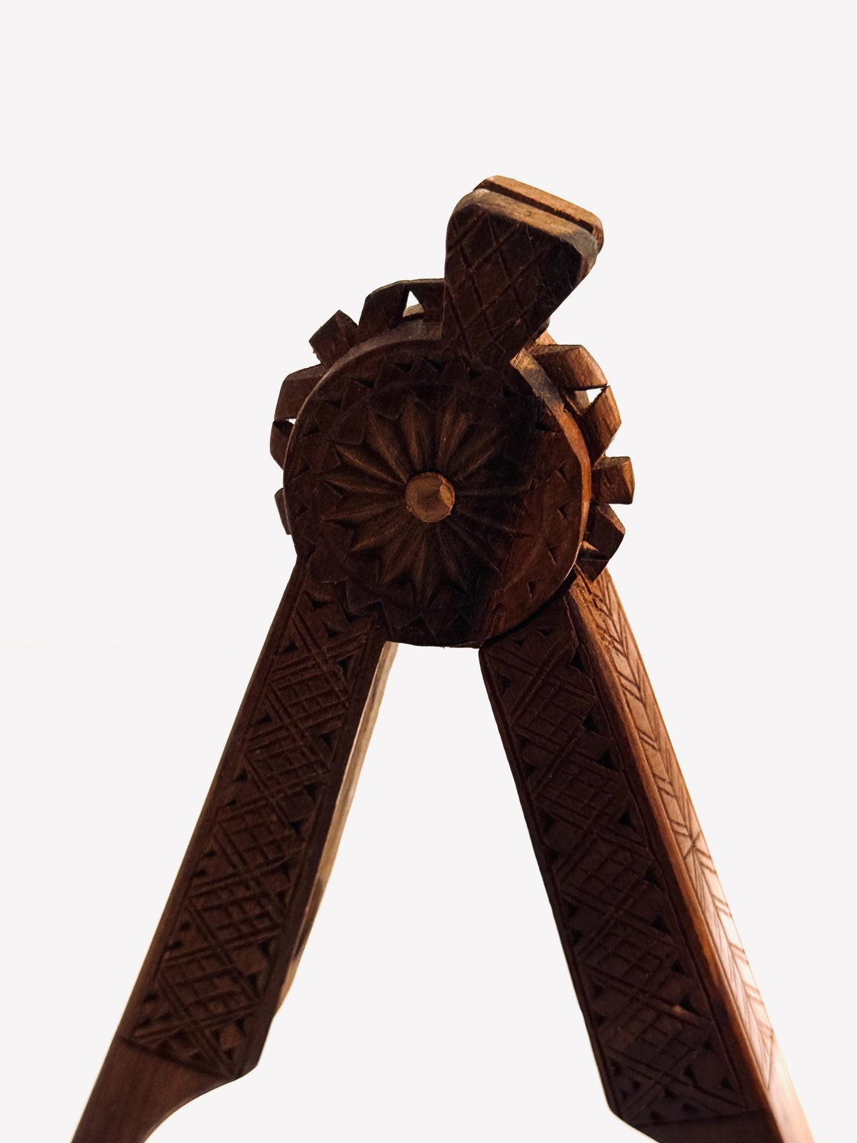 Vintage Carved Wood Nutcracker, Scandinavian Style Folk Art Nut Cracker, Hand Carved Kitchen Tool