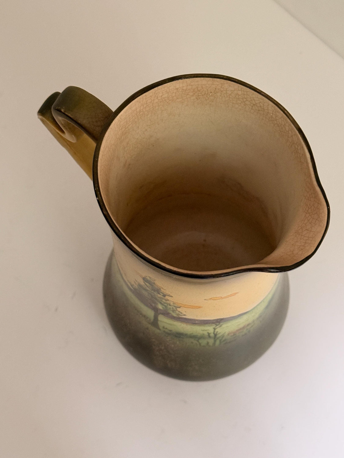 Vintage Haynes Ware Pastoral Ceramic Pitcher