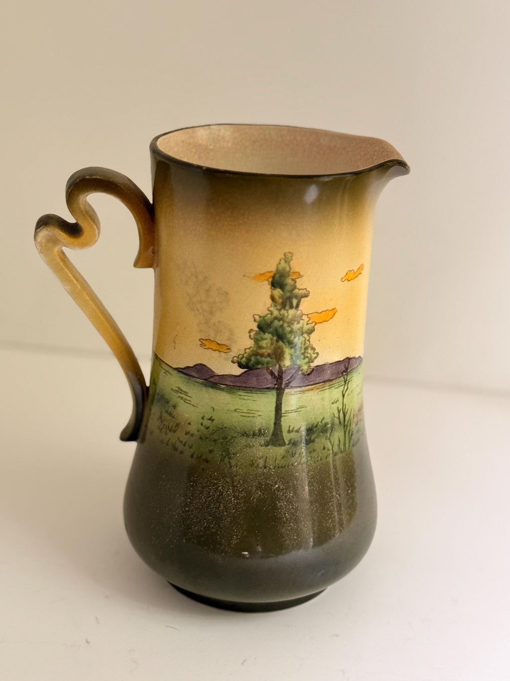 Vintage Haynes Ware Pastoral Ceramic Pitcher