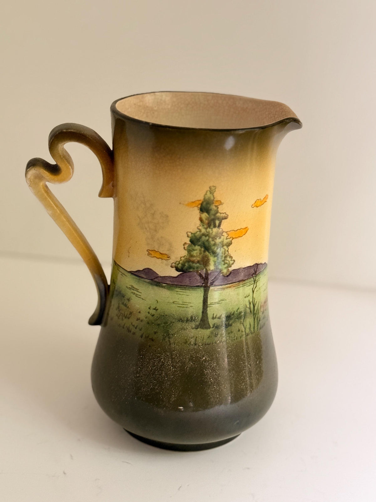 Vintage Haynes Ware Pastoral Ceramic Pitcher