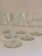 Set of 6 Etched Cordial Glasses