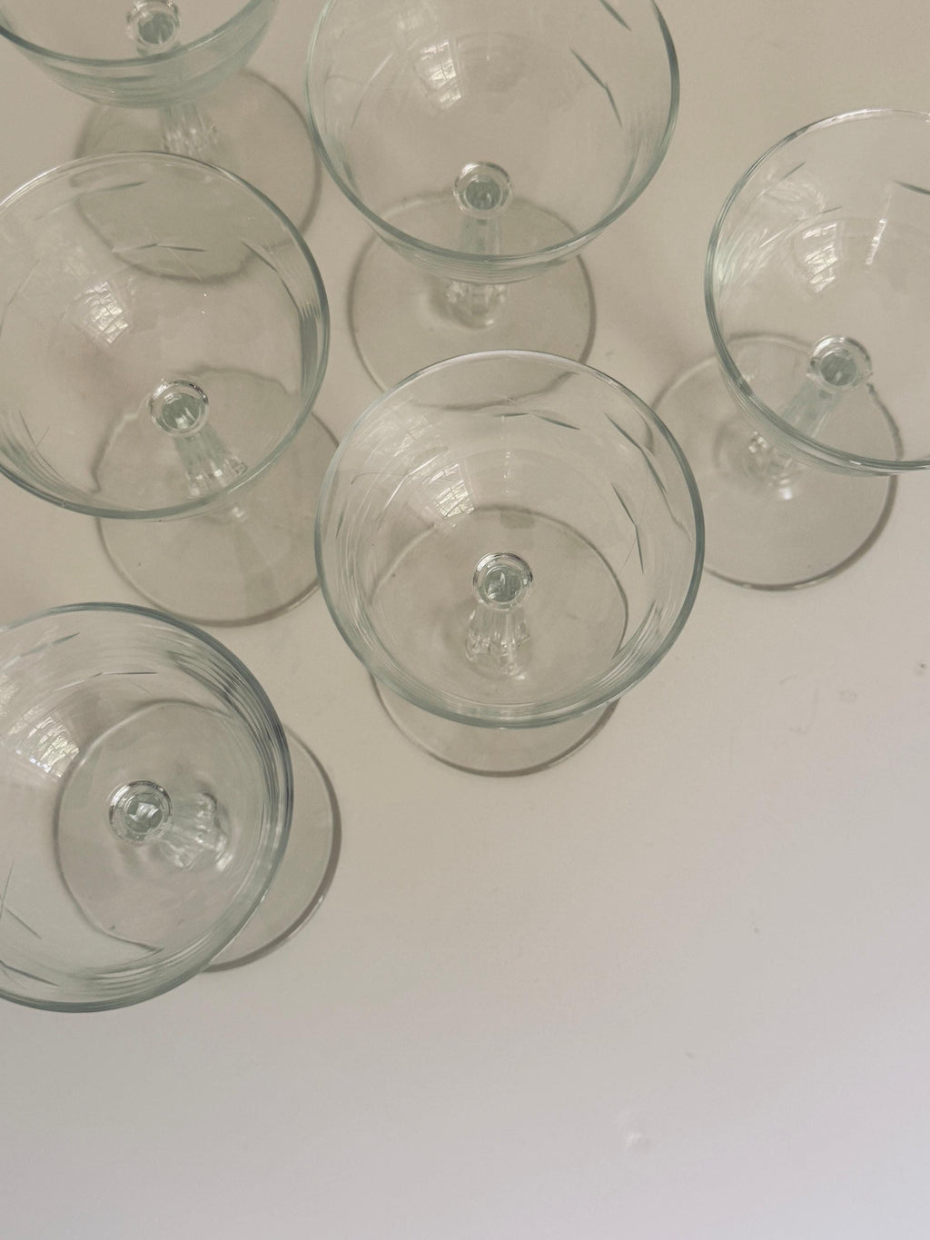 Set of 6 Etched Cordial Glasses