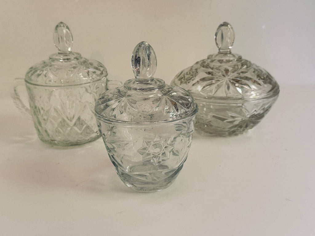 Etched Glass Candy Dishes
