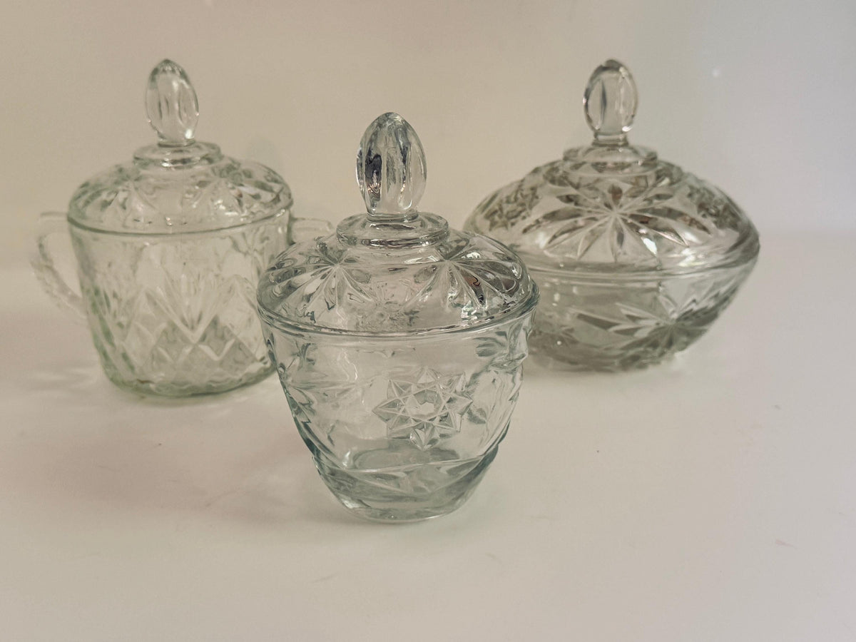 Etched Glass Candy Dishes