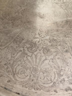 Vintage Engraved Silverplate Serving Tray, Round Floral Platter, Barware & Table Decor