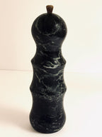 Vintage Green Marble Pepper Mill, Carved Stone Pepper Grinder, Kitchen & Table Decor