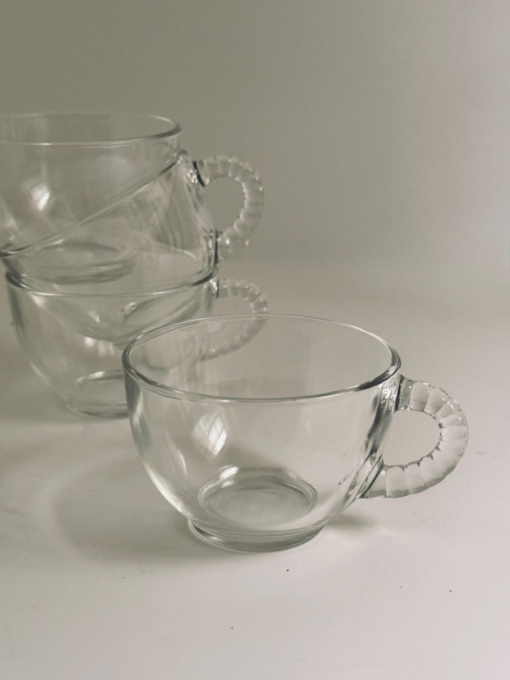 Vintage Hobnail Glass Mugs, Set of 4 Small Coffee Cups, Punch & Espresso Glasses