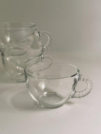 Vintage Hobnail Glass Mugs, Set of 4 Small Coffee Cups, Punch & Espresso Glasses