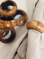 Set of 8 Wood Napkin Rings