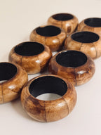 Set of 8 Wood Napkin Rings