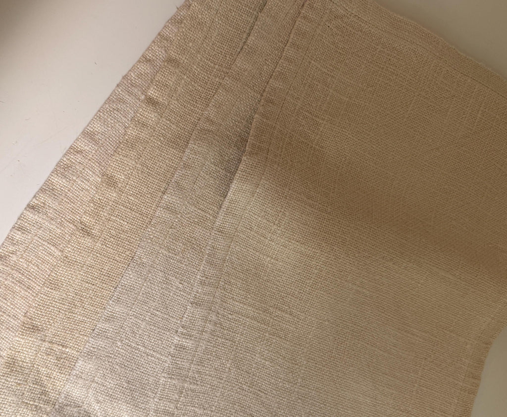 Set of 4 Neutral Woven Linen Placemats, Natural Textured Table Linens, Vintage Table Decor