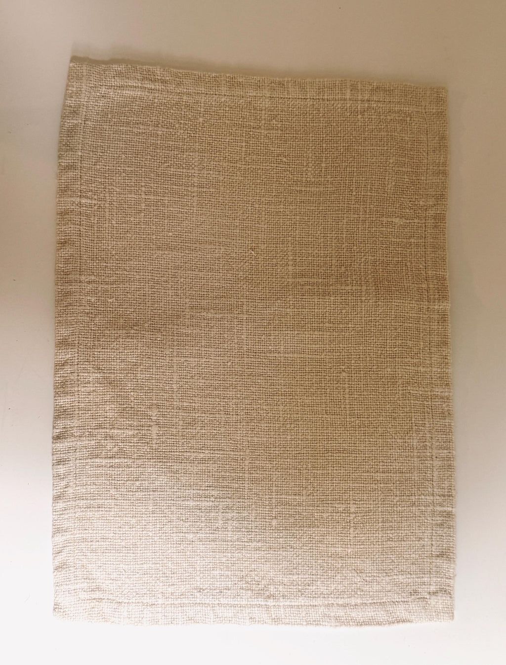Set of 4 Neutral Woven Linen Placemats, Natural Textured Table Linens, Vintage Table Decor