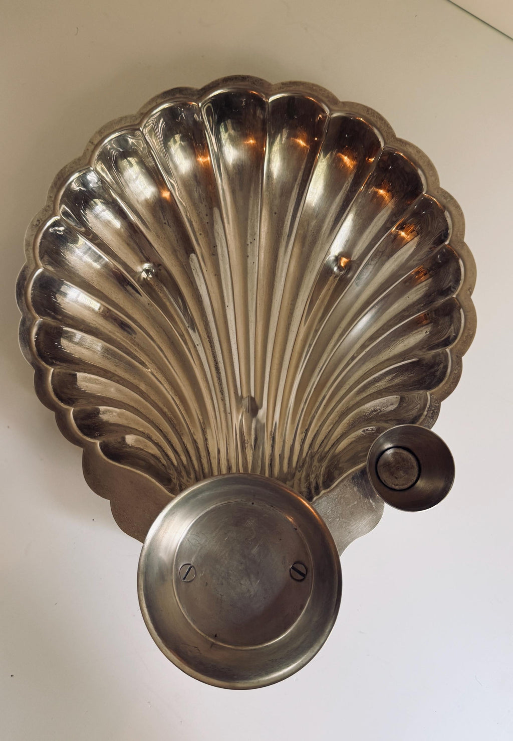 Vintage W&S Blackinton Silverplate Shell Serving Tray, Scallop Shell Hors d’Oeuvres Server, Sauce Bowl and Cocktail Pick Holder