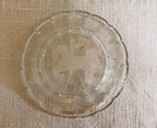 Vintage Pressed Glass Carousel Horse Plate, Scalloped Edge, Equestrian Decor