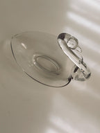 Vintage Clear Glass Swan Serving Bowl, Sculptural Candy Dish, Barware