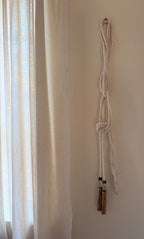 Vintage 16 Ft Cotton Jump Rope, Wooden Handles, Antique Sporting Decor (Wall Hanging)