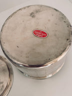 Vintage Gorham Silverplate Ice Bucket, Barrel Style Wine Chiller, Lidded Barware with Liner